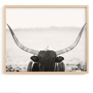 West Elm Wall Art framed in Natural Wood. 24 x 18. Staredown No. 2.